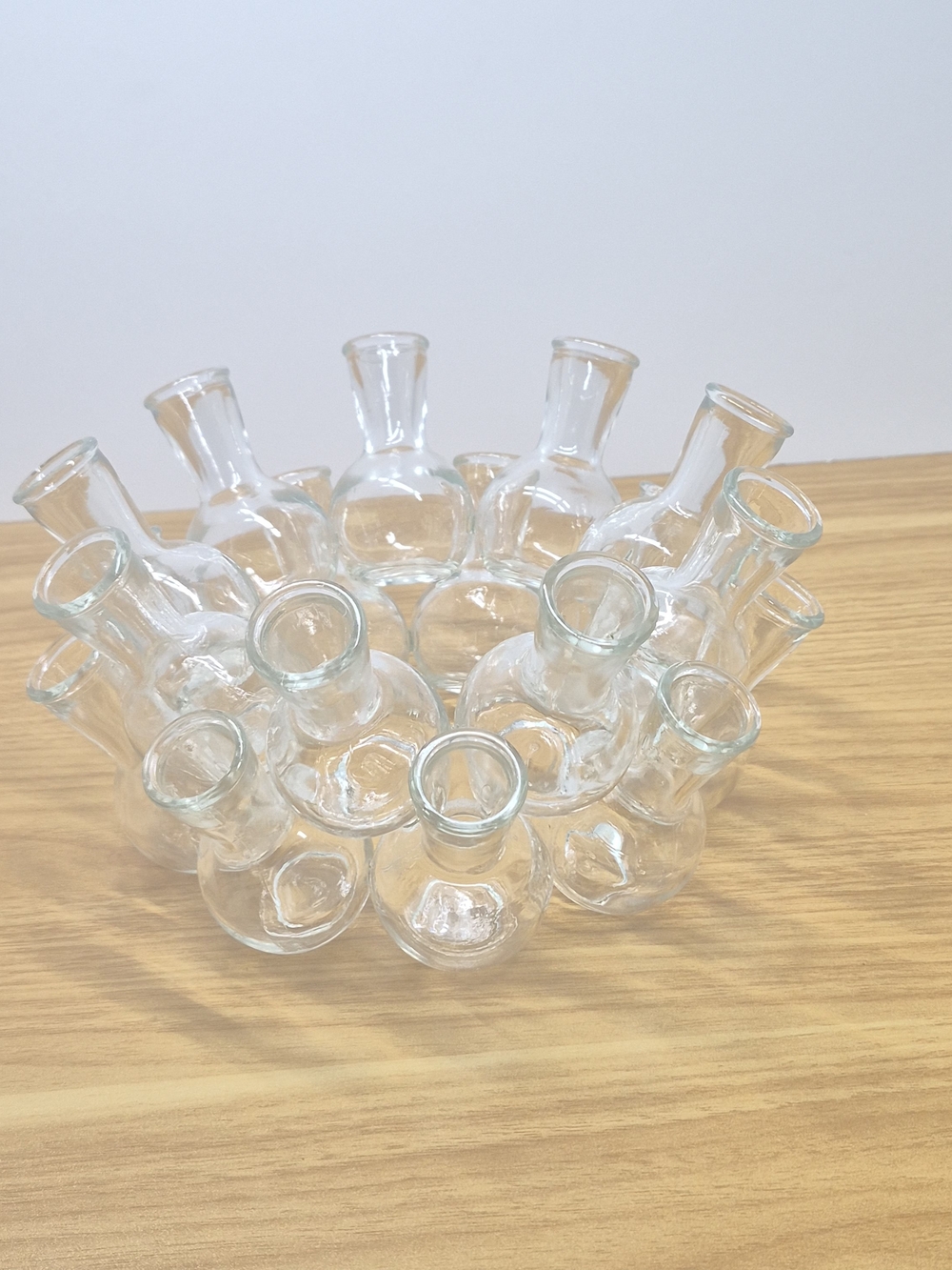 Clear Glass Cluster Bud Vase Propagation Station Interconnected Bubble Ring Cen